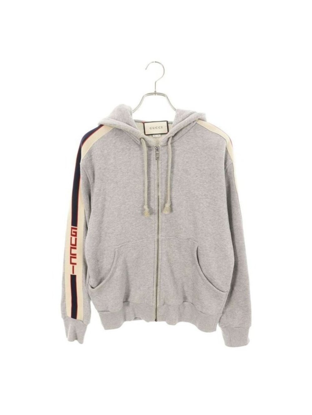 Gucci X9197 Line Logo Zip Up Hoodie